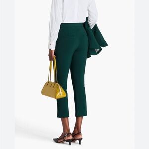 Veronica Beard Forest Green Straight Leg Crop Pants